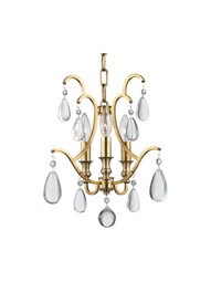 Crawford Pendant Light in Aged Brass.